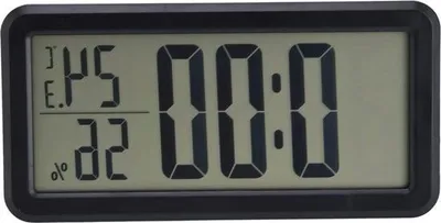 Zdjęcie produktu dla Cyfrowy zegar elektroniczny, budzik LCD do montażu na ścianie - Zawartość - 150 x 75 x 14 mm.