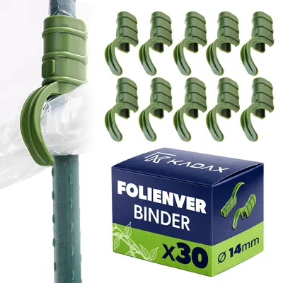 Zdjęcie produktu dla KADAX – zaciski do folii szklarniowej, średnica 14 mm, 30 sztuk, zaciski z tworzywa sztucznego do szklarni, służące do bezpiecznego mocowania folii i siatki do rur