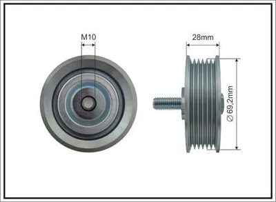 Produktbild von CAFFARO 500512 Umlenkrolle Keilrippenriemen 69mm für HYUNDAI Tucson (TL, TLE) für KIA SPORTAGE (SL)
