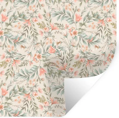 Obrázok produktu pre MuchoWow® Nálepka na stenu - Kvety - Vintage - vzory - 30x30cm - Samolepiaca a polohovateľná