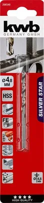 Produktbild von kwb 206548 HSS Metal twist drill bit 4.8 mm Total length 86 mm DIN 338 Cylinder shank 1 pc(s)