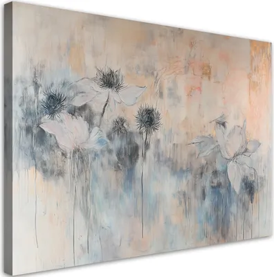 Produktbild von Leinwandbild Blumen, Pflanzen 120x80 Feeby Beige bild für die wand bereit zum aufhängen