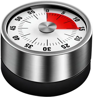 Productafbeelding van Mechanische keukenwekker, 60 minuten, magnetisch, zilver, voor tijdmanagement
