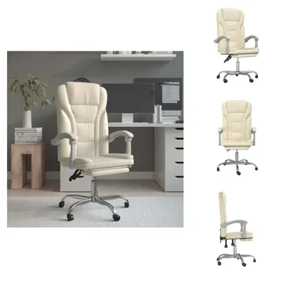 Produktbild von vidaXL Bürostuhl mit Liegefunktion Creme Kunstleder -  Bürostühle