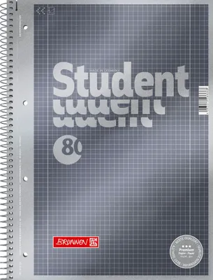Produktbild von Brunnen 10-67 128 - Anthrazit - Metallisch - A4 - 80 Blätter - 90 g/m² - Kariertes Papier - Hardcover