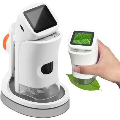 Produktbild von Kinder-Handmikroskop Mini mit Ständer,2,0" 4K Bildschirm 1000X Digitales Taschenmikroskop Wissenschafts-Set für Jungen Mädchen,32G Karte