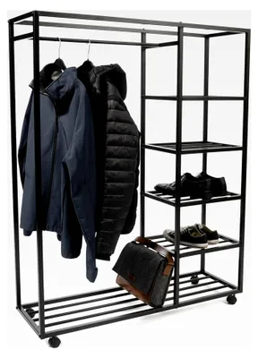 Produktbild von Kleiderständer Andorra2 in Schwarz, B/H/T = 110x140x35 cm