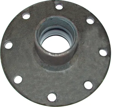 Produktbild von Flanschplatte für Elektroheizstäbe 1 1/2" IG 8-Loch Lochkreis 145 mm emailliert