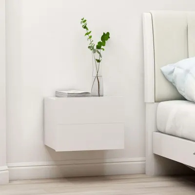 Image de vidaXL Tables de nuit 2 pcs. Blanc 40x30x30 cm Bois composite