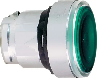 Produktbild von Schneider Electric ZB4, Knopf, Grün, Universal LED, IP66, IK06, Klasse I