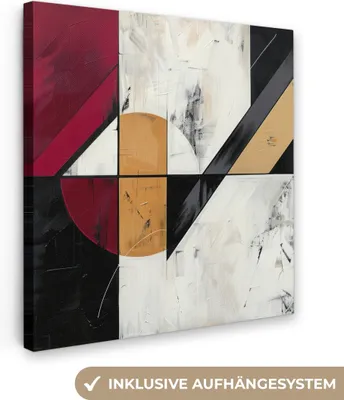 Obrázok produktu pre MuchoWow® - Plátno - Moderné - Abstraktné - Geometrické - Červené - Industriálne, fototapeta, nástenné dekorácie obrazy obývacia izba, 50x50cm