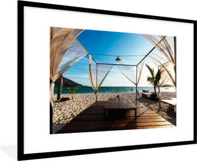 Produktbild von MuchoWow® Gerahmtes Poster Strand - Luft - Meer 90x60 cm - Poster mit Schwarzem Bilderrahmen Wandposter Rahmen Foto Bilder - Wanddekoration - Fotos