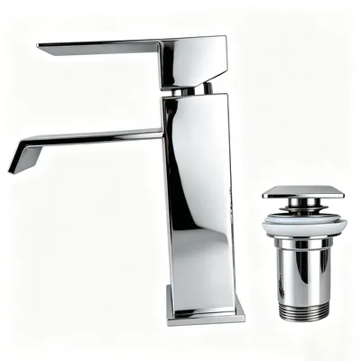 Waschtischarmatur Wasserfall-Auslauf, Einhebelmischer, Chrom, 103 mm