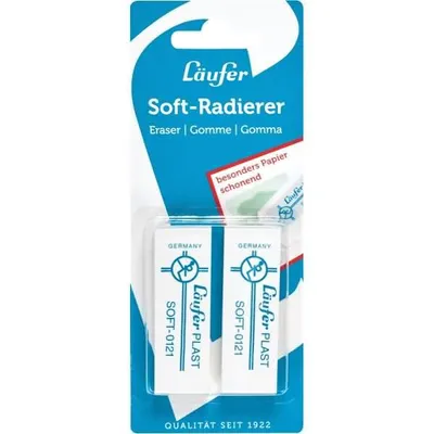 Produktbild von Läufer Kunststoff-Radierer PLAST SOFT 2er Blisterkarte