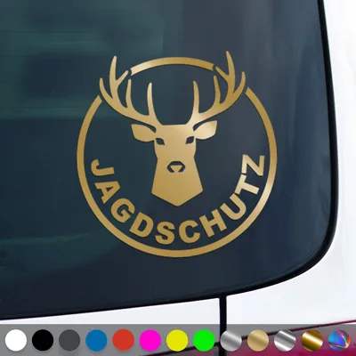 Produktbild von PantherPixel Jagdschutz Aufkleber Förster Jäger Jagdaufsicht Sticker Auto Geschenkidee Farbe Gold