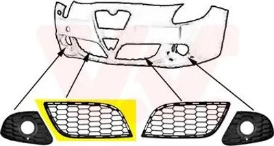 Produktbild von VAN WEZEL Lüftungsgitter Grill Stoßfänger für ALFA ROMEO GIULIETTA (940)