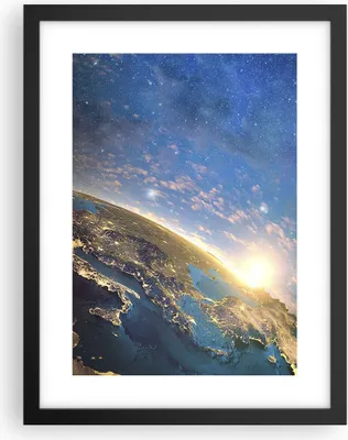 Produktbild von Gerahmtes Poster - Schwarzer Rahmen - Kosmos Erde - 30x40 cm - Wand Bild - Wanddeko - Wandbilder - Kunstposter - Wandposter - Bilderrahmen - Bilder - Kunstdruck - Wandbild - P2BPA30x40-3809