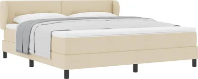 Zdjęcie produktu dla Łóżko sprężynowe z materacem Kremowy 180 x 200 cm tkanina