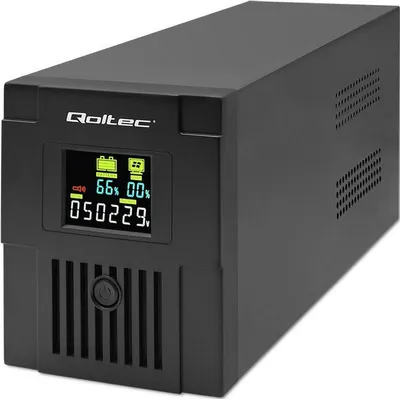 Immagine prodotto di Qoltec 53770 uninterruptible power supply (UPS) Line-Interactive 1.5 kVA 900 W 2 AC outlet(s)