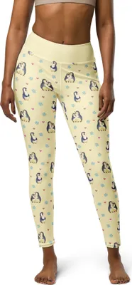 Produktbild von Mr. & Mrs. Panda Leggings Pinguin umarmen Größe M - Gelb - Geschenk, Sportleggings, Liebe, Damen Sporthose, Hochzeit, Yogahose, Leggins, Verknallt, Umarmung Verliebt