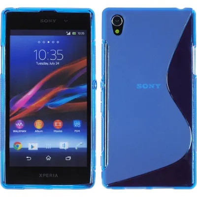 Produktbild von PhoneNatic Case kompatibel mit Sony Xperia Z1 - blau Silikon Hülle S-Style + 2 Schutzfolien