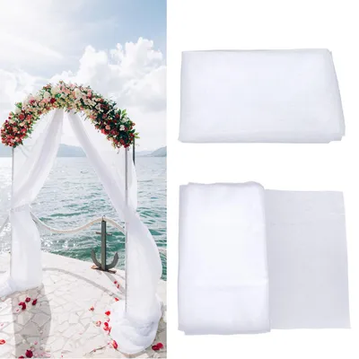 Organza Stoffrolle 10 m x 48 cm, weiß, transparent, für Hochzeitsdeko