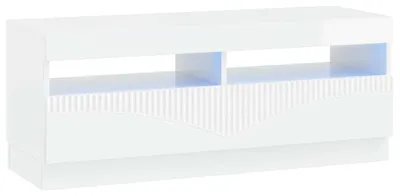 Obrázok produktu pre TV skrinka LED, vysoký lesk, biela, drevotrieska