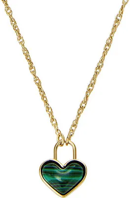 Produktbild von Fossil Halskette-Anhänger Meadows Heart Edelstahl Gold-Ton JF04857710