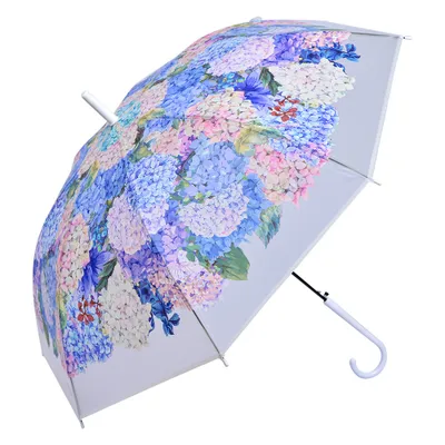 Produktbild von Clayre & Eef Erwachsenen-Regenschirm 60 cm Weiß Kunststoff Hortensie