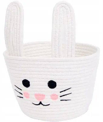 Image de Zd trading Panier Rangement Tête de Lapin Coton Blanc