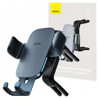 Obrázek produktu pro Držák telefonu Metal Age II Gravity do kulatého větracího otvoru, tmavě šedý