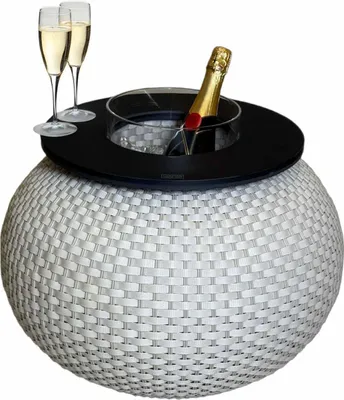 Immagine prodotto di COOTAB Cooler Table MILANO Tavolo da salotto 3 in 1 con dispenser in acrilico - champagne/nero