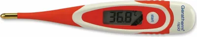 A digital thermometer on a white background.