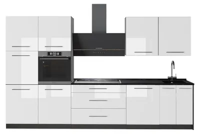 Immagine prodotto di Cucina componibile Vicco Fame-Line Bianco lucido/Antracite 340 cm senza piano di lavoro, Model 64579