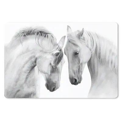 Produktbild von MuchoWow® Schreibtischunterlage Pferd - Tiere - Porträt - Weiß 60x40 cm - XXL Mauspad - Großes Mauspad