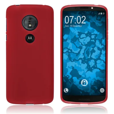 Produktbild von PhoneNatic Case kompatibel mit Lenovo Moto G6 Play - rot Silikon Hülle matt Cover