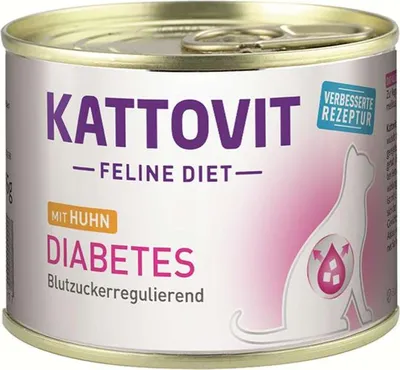 Zdjęcie produktu dla Kattovit - Feline Diet Diabetes/Weight 12x185g | Huhn