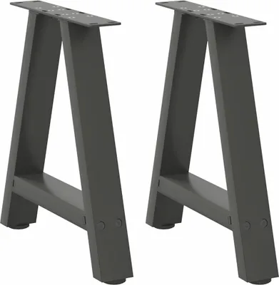 Produktbild von Couchtischbeine A-Form 2 Stk. Anthrazit 38x(42-43) cm Stahl