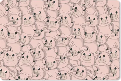 Produktbild von MuchoWow® Schreibtischunterlage Schweine - Tiere - Rosa - Muster 60x40 cm - XXL Mauspad - Großes Mauspad
