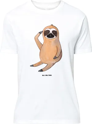 Produktbild von Mr. & Mrs. Panda Größe L T-Shirt Faultier Vogel - Weiß - Geschenk, Faultiere, Genervt, Nachdenklich, mit Spruch, Shirt, Früher, Spinner, Tshirt