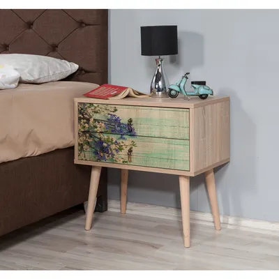 Produktbild von Skye Decor, Two - 727, Nachttisch, Sonoma-Eiche, 100 % MELAMINBESCHICHTETE SPANPLATTEN, 60 x 40 x 61 cm