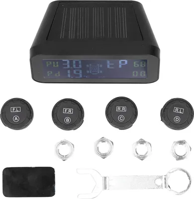 Obrázok produktu pre Systém monitorovania tlaku v pneumatikách TPMS s LCD displejom a solárnym nabíjaním USB