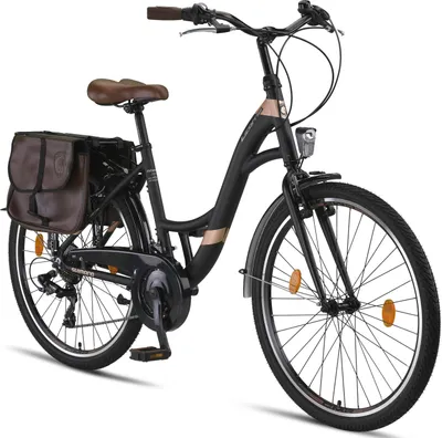 Produktbild von Licorne Bike Stella Plus Premium City Bike in Zoll Aluminium Fahrrad für Mädchen, Jungen, Herren und Damen - 21 Gang-Schaltung - Hollandfahrrad