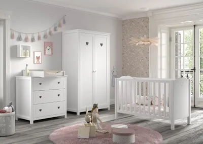 Produktbild von Babymöbel-Set >Amori< (4-teilig) in Weiß, Holzwerkstoff
