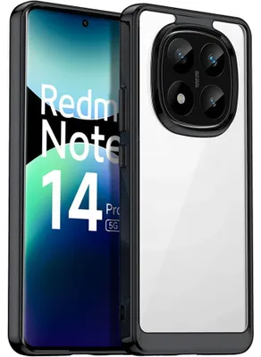 Image de Coque pour Xiaomi Redmi Note 14 Pro Plus 5G, Protection Antichoc Translucide avec Bordure Silicone Noir