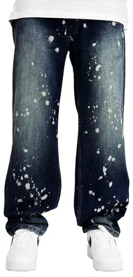 Produktbild von DADA Supreme Loose Fit Jeans Intense Blue mit Farbspritzern Größe: 34W