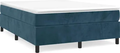 Obrázek produktu pro vidaXL Postel Boxspring s matrací Dark Blue 140x190 cm Velvet