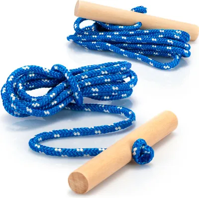 Produktbild von com-four® 2x Schlittenleine mit Holzgriff, Rodelzubehör Zugseil für Schlitten, Dreirad oder andere Kinderfahrzeuge, Premium  Germany!
