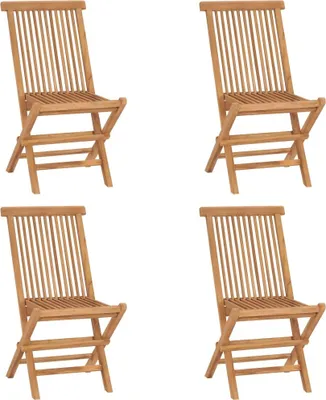 Produktbild von Klappbare Gartenstühle 4 Stk. Massivholz Teak