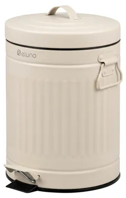 Image de Poubelle cosmétique eluno VINTAGE, poubelle à pédale d'une capacité de 5 litres, en métal beige